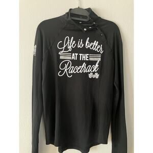 Chix Gear Collosseum women's Racing racer shirt Medium M Black NWOT
